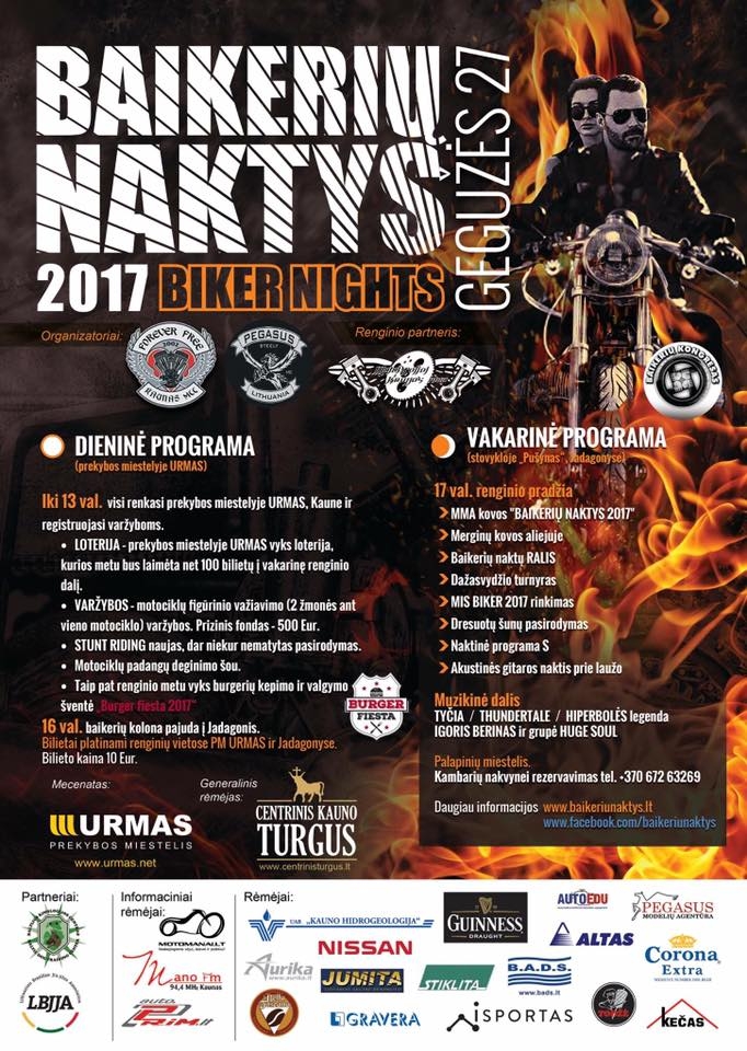 Read more about the article BAIKERIŲ NAKTYS IR MIS BIKER 2017